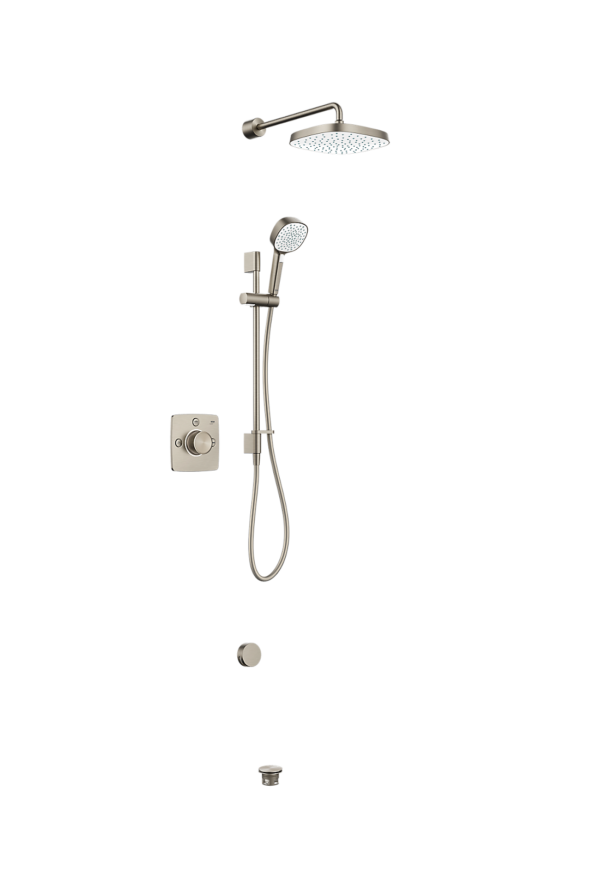 Mira Evoco Triple Outlet in Brushed Nickel - 1 - Showers Direct Ireland