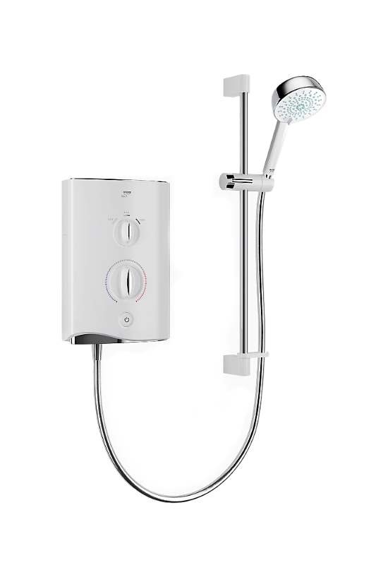 Mira Sport 9.0kW Multi-fit Electric Shower White/Chrome - 1 - Showers Direct