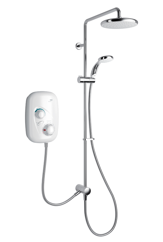 Mira Event XS thermostatic shower in chrome and white