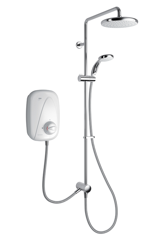 Mira Vigour T-Dual Thermostatic Shower in White and Chrome finish